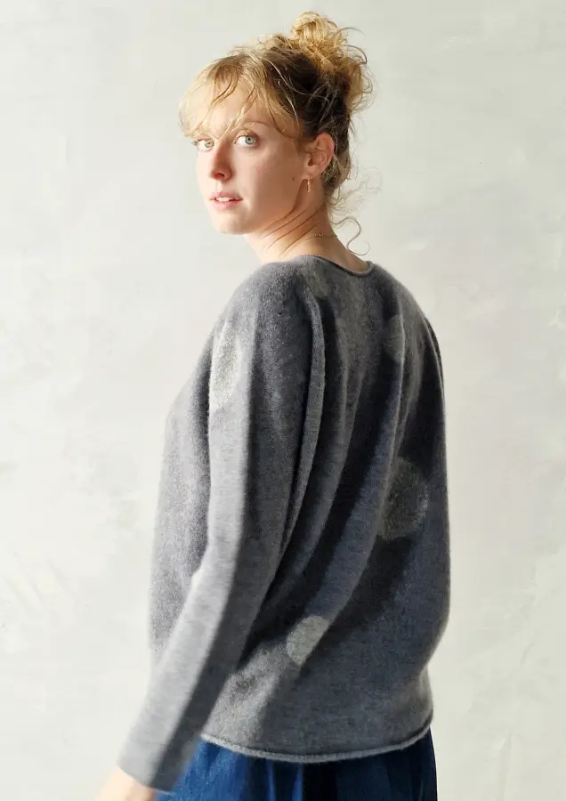 Suzusan - Wide Sweater Dot grey