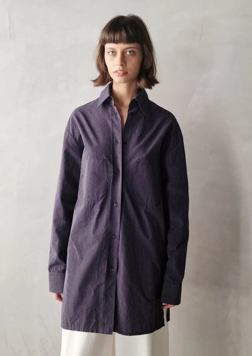 Dusan - Boyfriend Shirt navy