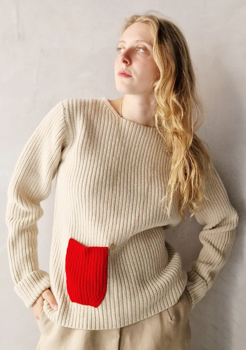 Claudia Bertini - Sweater Rimini Long crema/red
