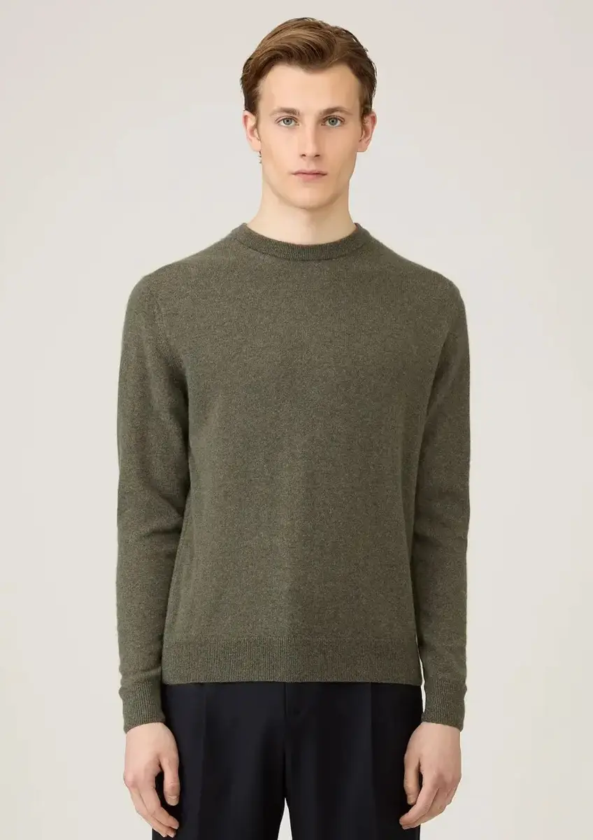 Sunspel - Crew Neck Sweater green grey
