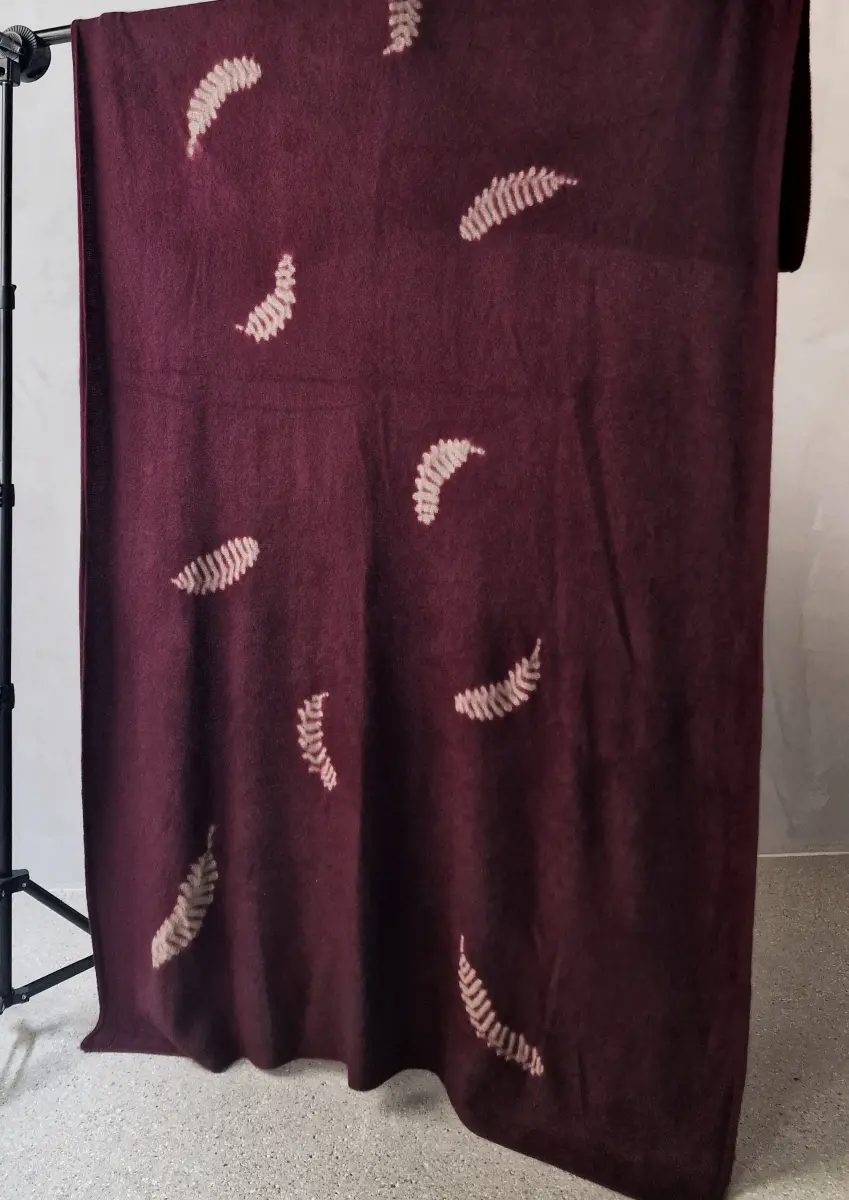 Suzusan - Travel Scarf purple/coffee