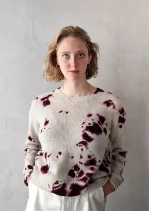 Suzusan - Short Sweater purple/grey