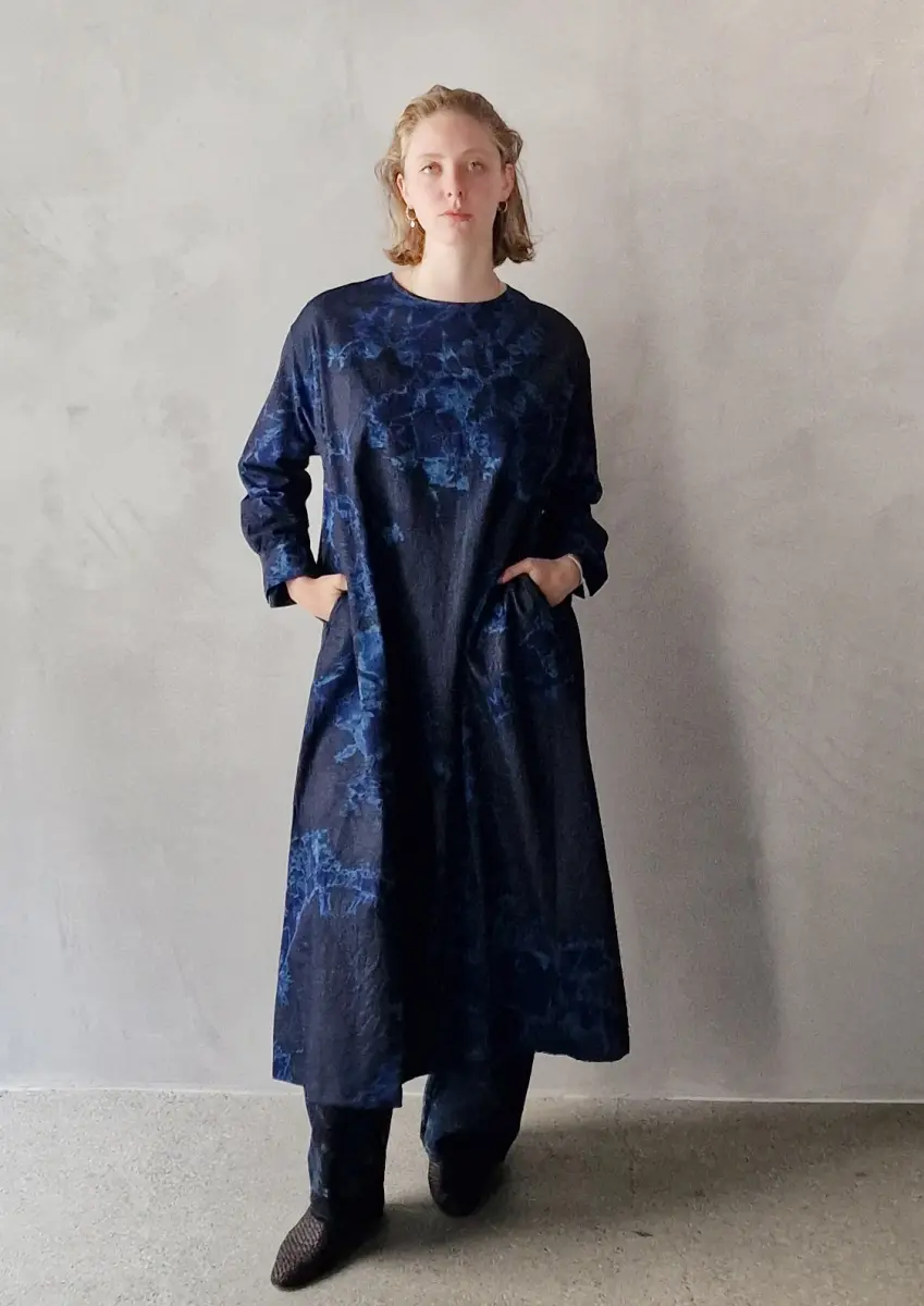 Suzusan - Wide Dress navy/indigo