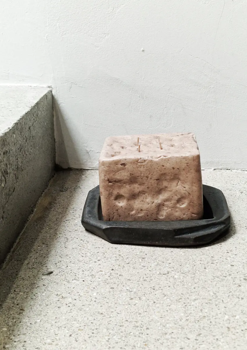 kiner ceramics - Container Carré 3 noir irisé