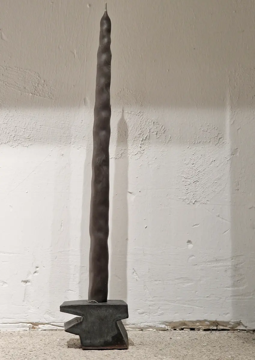 kiner ceramics - Chandelier Simple Mini 3 noir irisé