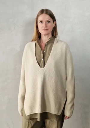 Claudia Bertini - V-Neck Sweater LAB ivory