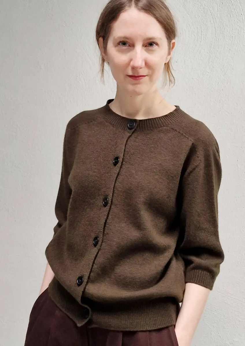 Margaret Howell - Short Sleeve Cardigan olive