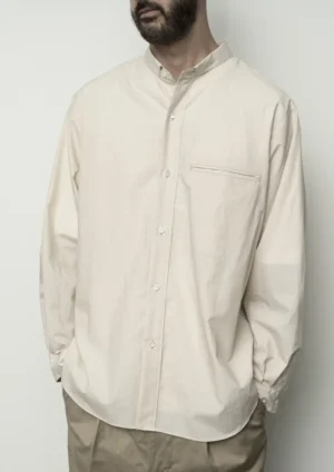Still by Hand - Narrow Collar Shirt beige