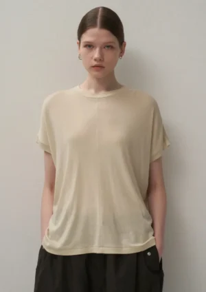 Aton - Boxy T-Shirt beige