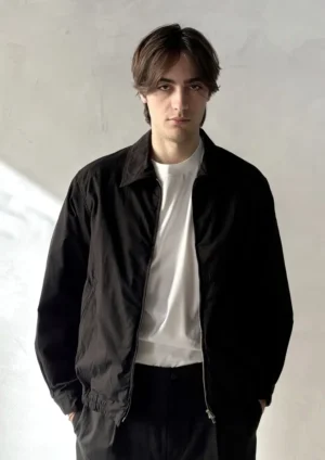 Aton - Washed Harrington Jacket black