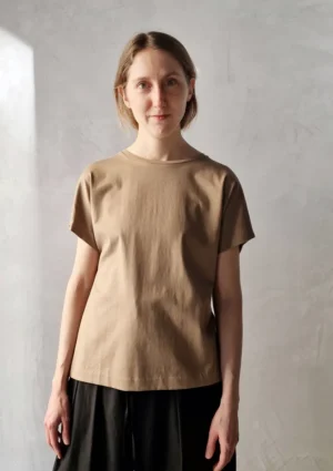 Aton - Cap Sleeve T-Shirt camel