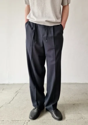 Aton - Tucked Easy Pants navy