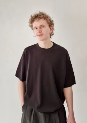 Aton - Half Sleeve Sweater charcoal