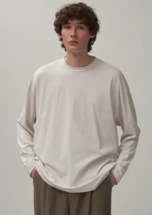 Aton - Oversized LS T-Shirt white
