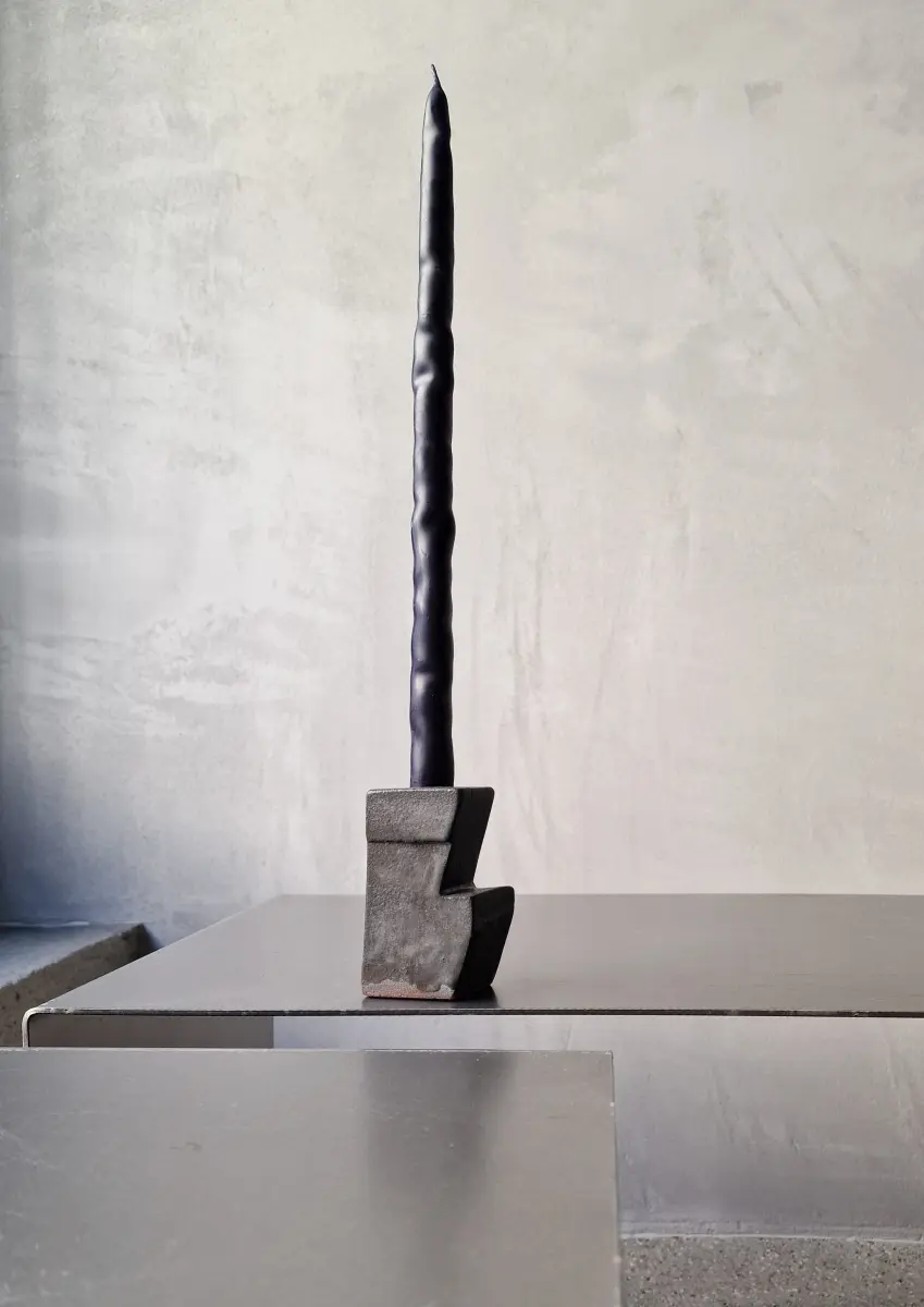 kiner ceramics - Chandelier Simple 2 noir irisé