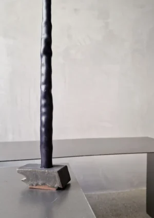 kiner ceramics - Chandelier Simple Mini 8 noir irisé