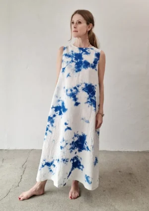 Suzusan - Sleeveless Dress blue/white