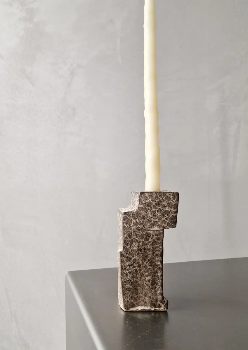 kiner ceramics - Chandelier Simple 2 brun blanc