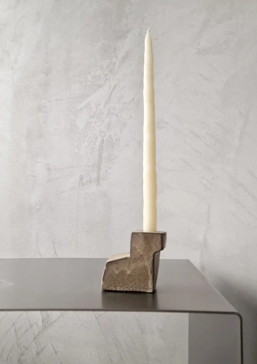 kiner ceramics - Chandelier Simple 1 brun blanc