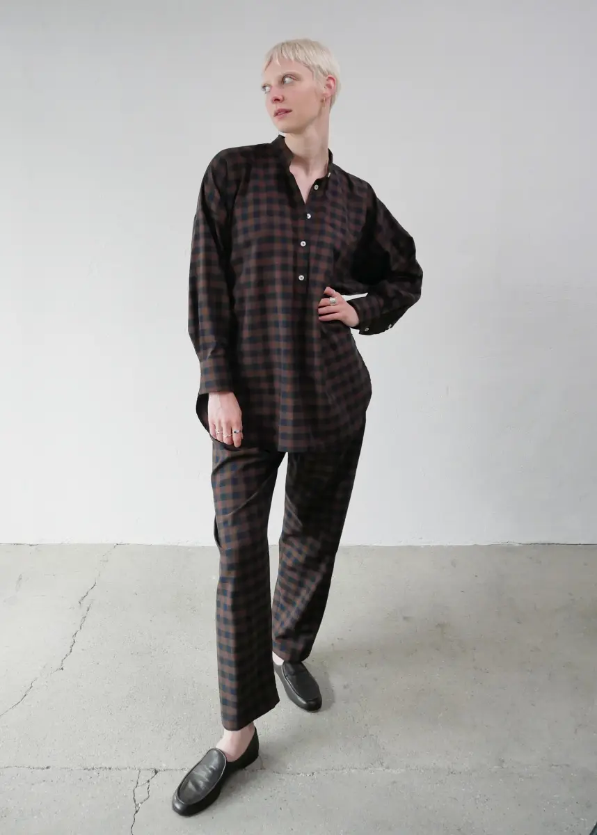 Claudia Bertini - Shirt Lungo Mercato checks + Pants Mercato checks