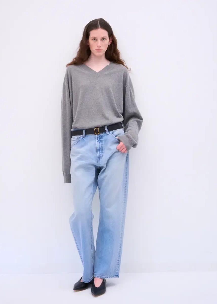 Aton - Denim Straight Pants indigo
