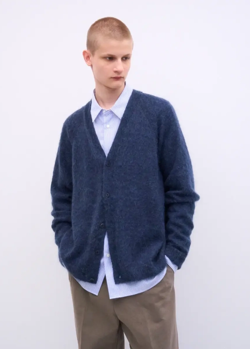 Aton - V-Neck Cardigan navy