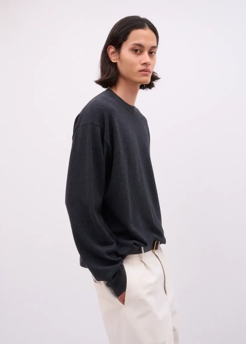 Aton - Jacquard Sweater charcoal
