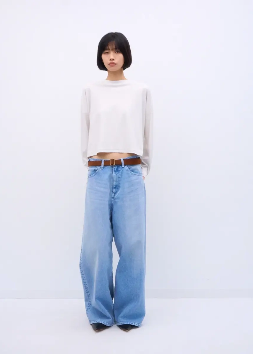 Aton - Denim Wide Pants indigo
