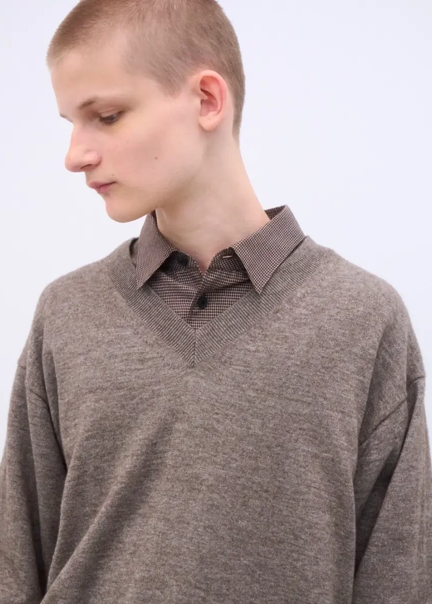 Aton - V-Neck Sweater brown