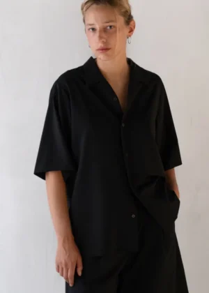Casa Vayu - Open Collar Shirt black +Bermuda Shorts black
