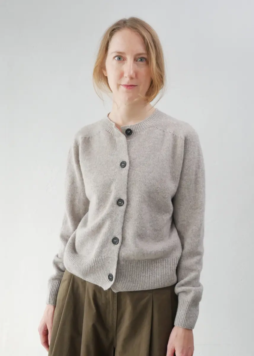 Margaret Howell - Crew Neck Cardigan natural