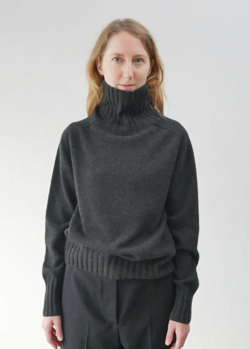 Margaret Howell - Wide Roll Neck Sweater charcoal