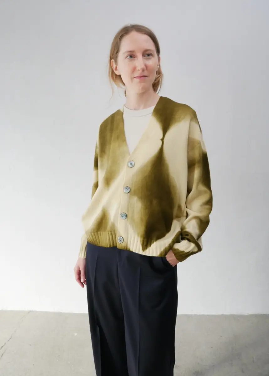 Suzusan - Cardigan olive/buttercup