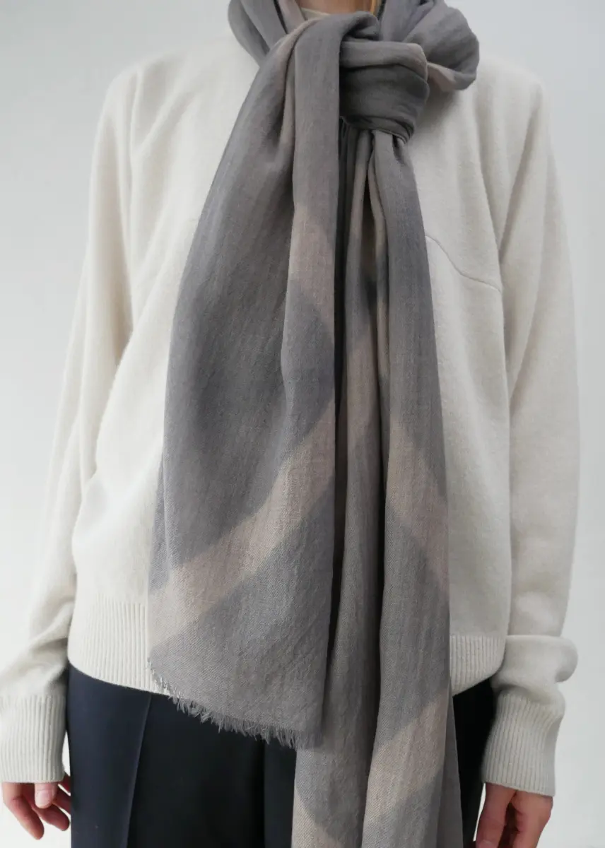 Suzusan - Scarf grey/coffee