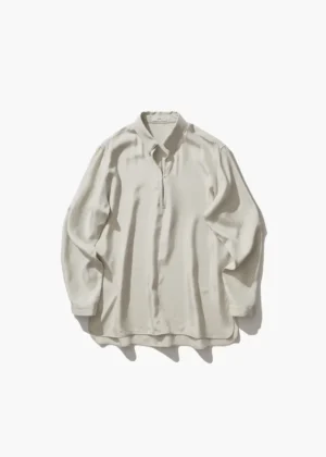Aton - Tech Silk Shirt warm white