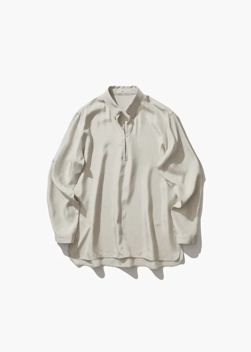 Aton - Tech Silk Shirt warm white