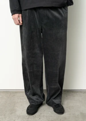 Still by Hand - Corduroy Pants blue charcoal