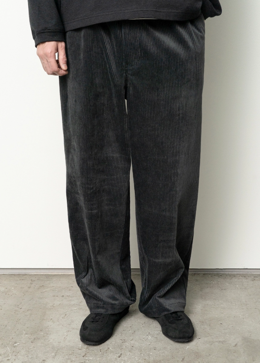 Still by Hand - Corduroy Pants blue charcoal