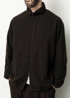 Still by Hand - High Neck Jacket dark brown