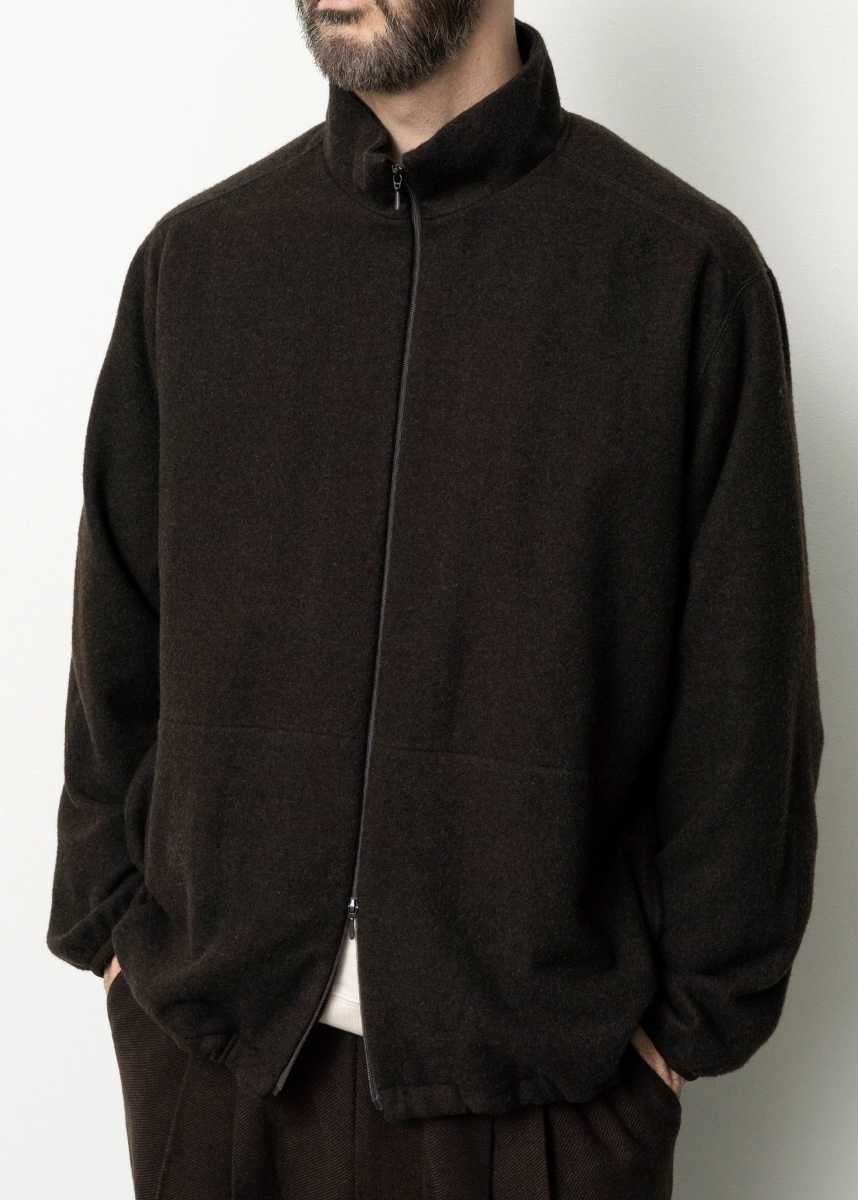 Still by Hand - High Neck Jacket dark brown