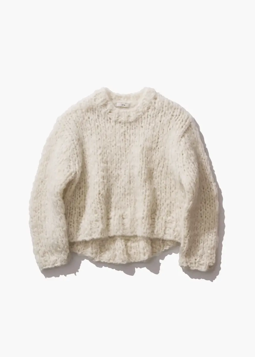 Aton - Hand Knit Sweater white