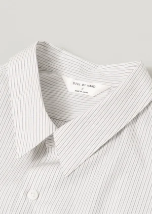 Still by Hand - Striped Shirt white