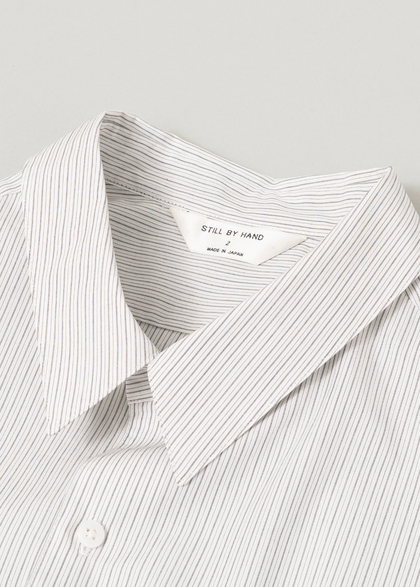 Still by Hand - Striped Shirt white