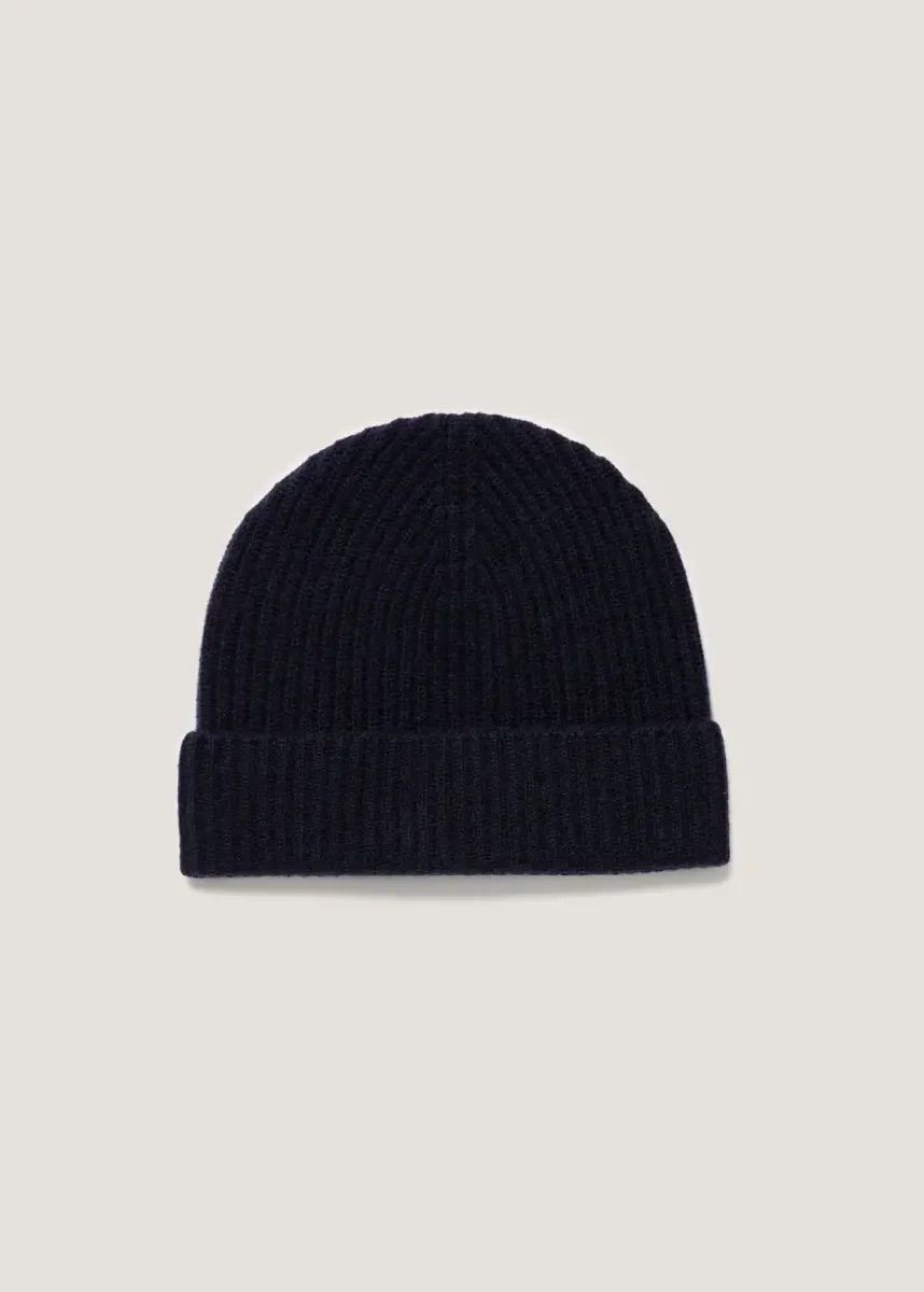 Sunspel - Ribbed Hat navy