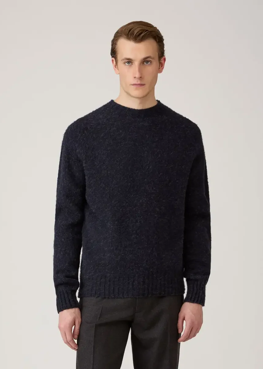Sunspel - Shetland Sweater dark navy