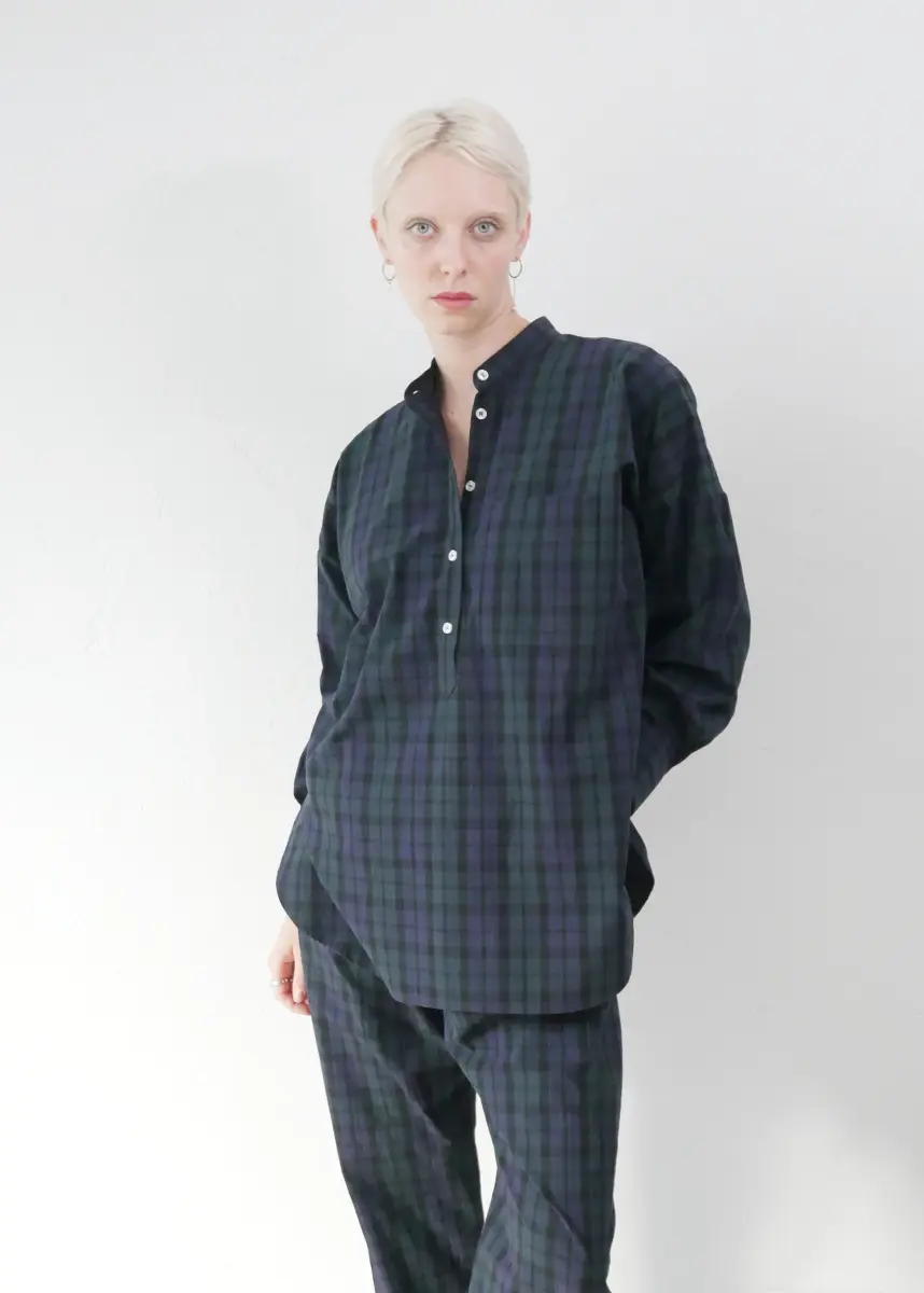Claudia Bertini - Shirt Mercato Lungo blue checks