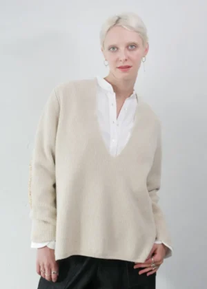 Claudia Bertini - V-Neck Sweater LAB ivory