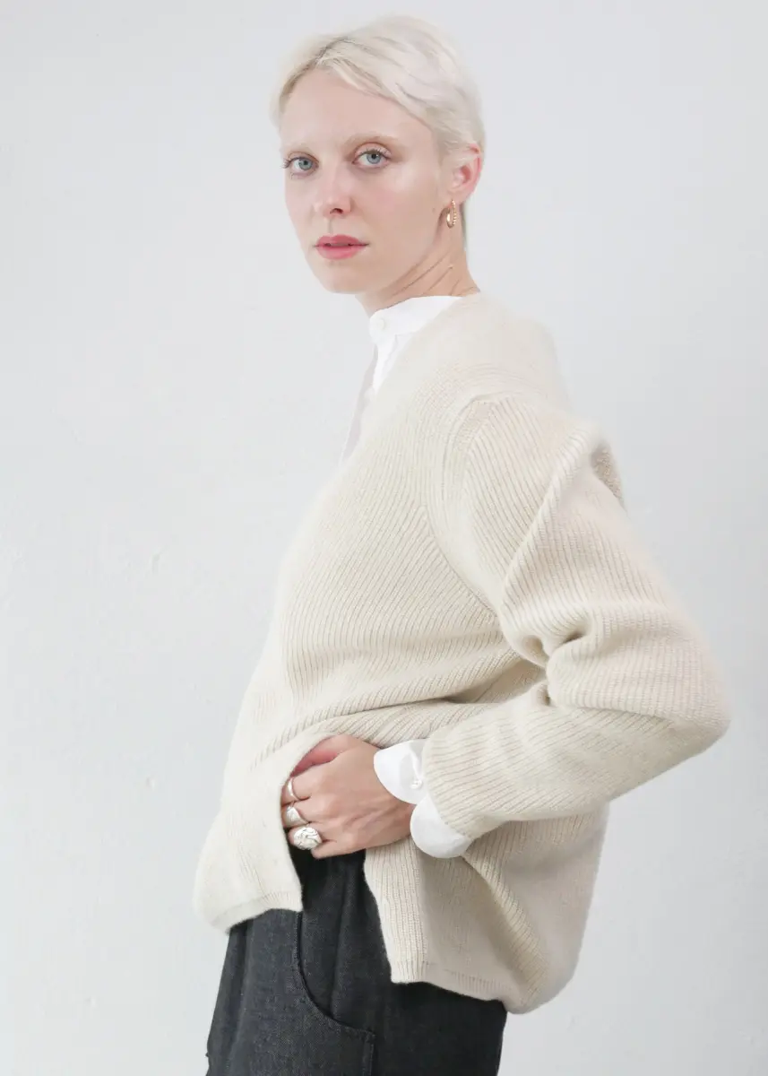 Claudia Bertini - V-Neck Sweater ivory