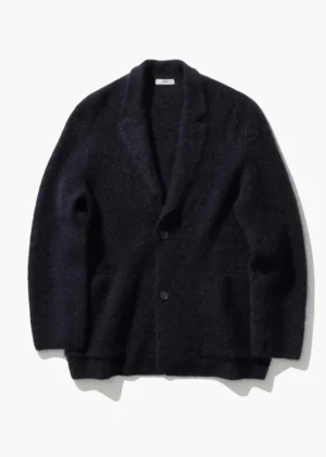Aton - Shaggy Knit Jacket dark navy