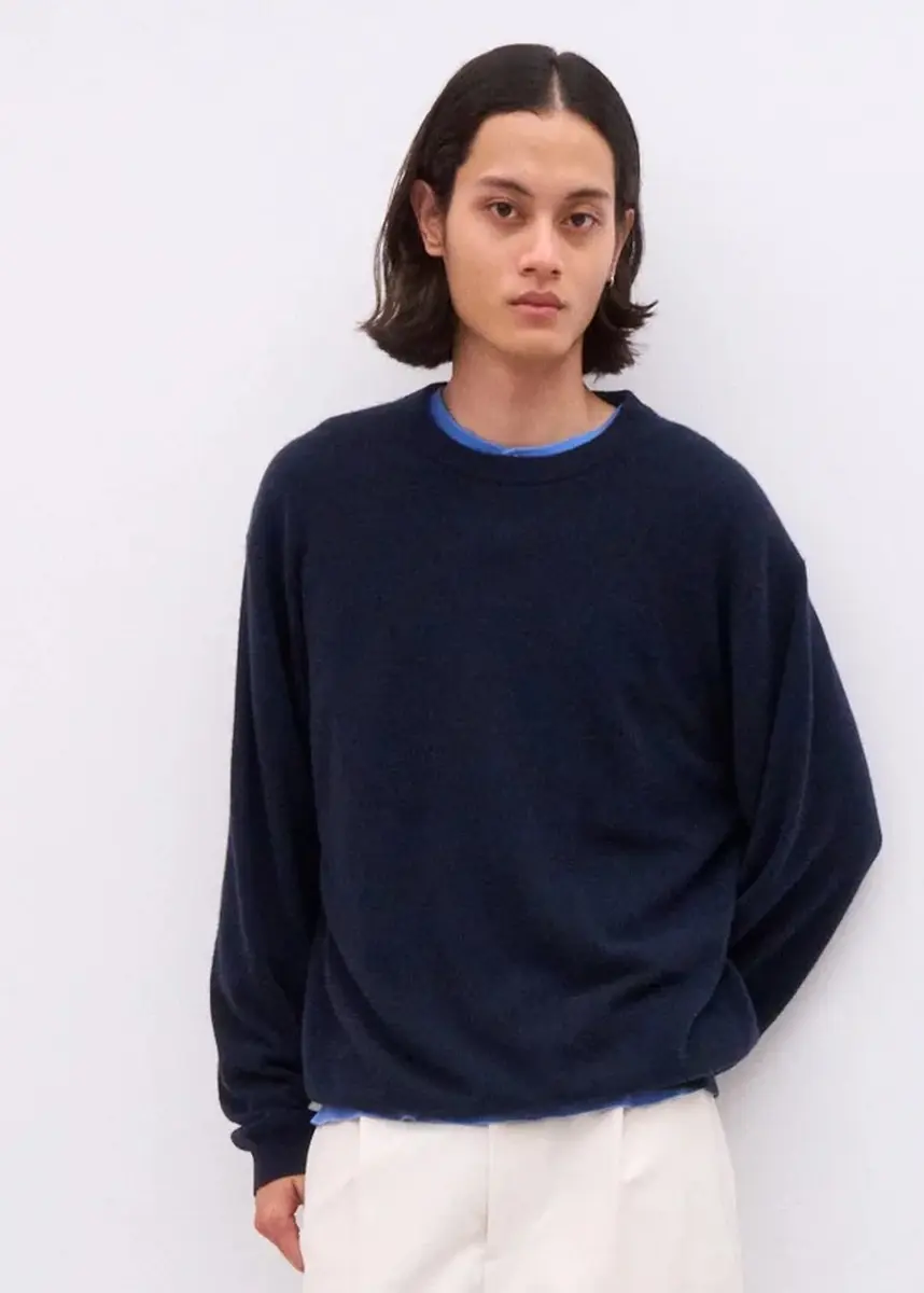 Aton - Baby Sweater navy